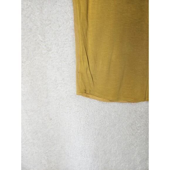 Express Women Top Small Yellow Chiffon Blend Sleeveless 1/4 Zip Tank Blouse - Picture 13 of 16